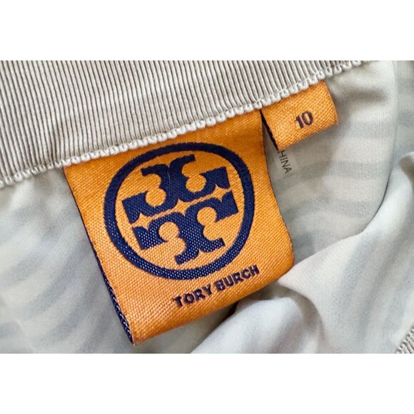 TORY BURCH Opalina Striped Ruffle Faux Wrap Riptide Skirt Sz 10 - Picture 7 of 8